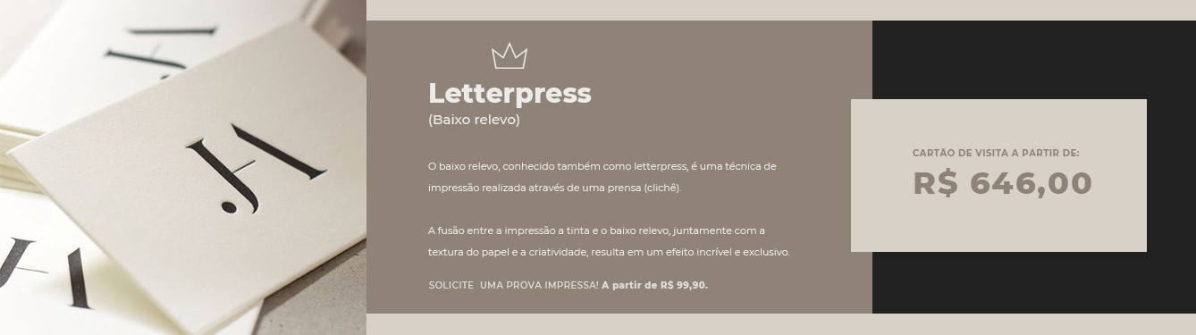 Cartão de visita Baixo Relevo