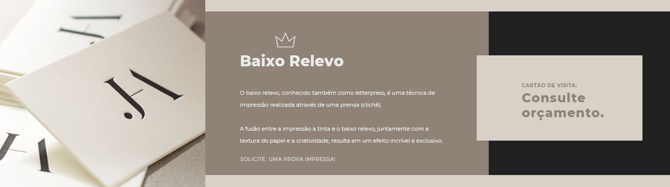Cartão de visita Baixo Relevo